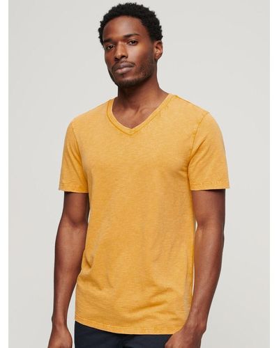 Superdry V-neck Slub T-shirt - Orange