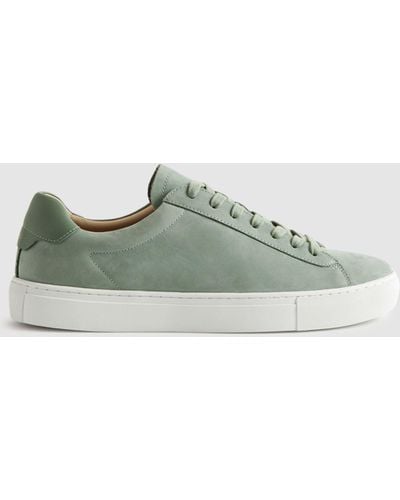 Reiss Finley Leather Trainers - Green