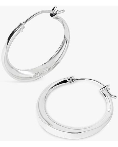 Dinny Hall Weighted Tapering Circle Hoop Earrings - White
