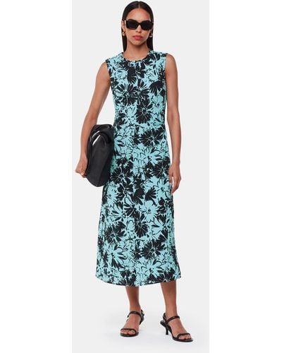 Whistles Lori Oversized Pansy Floral Dress - Blue