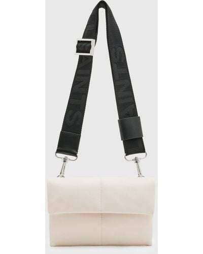 AllSaints Ezra Quilted Leather Crossbody Bag - Natural