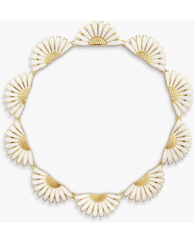 Georg Jensen Half Daisy Enamel Collar Necklace - Metallic