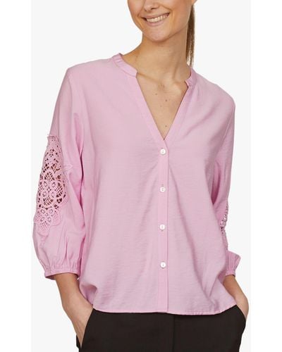 Sisters Point Viaba-sh Lace Shirt - Pink