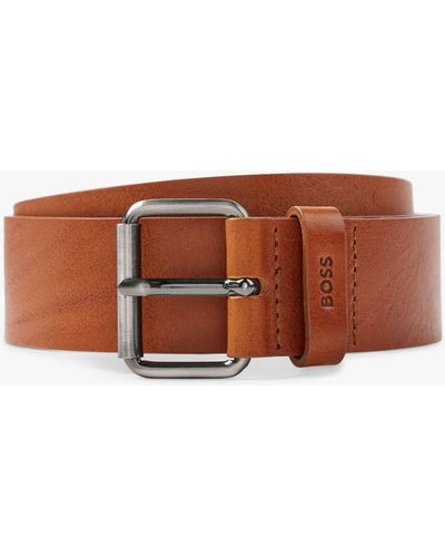 BOSS Boss Elloy Leather Belt in Brown for Men