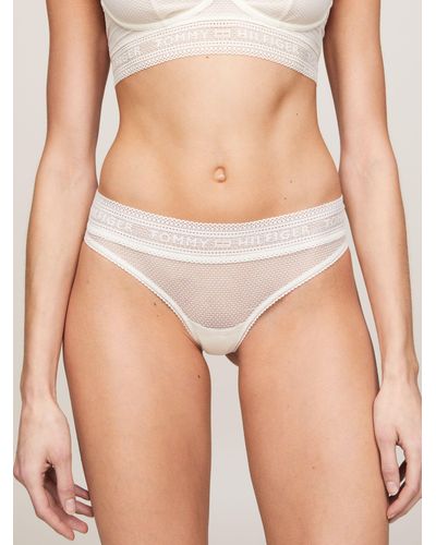 Tommy Hilfiger Sheer Textured Thong - White