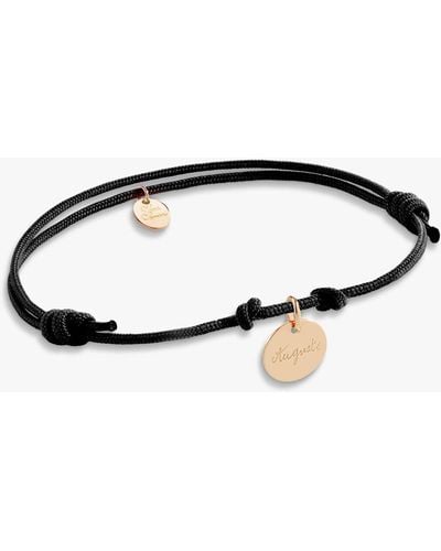 Merci Maman Personalised Disc Charm Braided Bracelet - Black