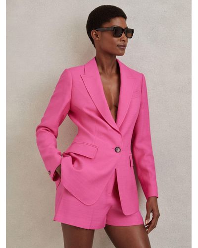 Reiss Hewey Single Breasted Blazer - Pink