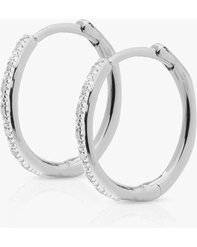 Monica Vinader Riva Wave Diamond Hoop Earrings - Metallic