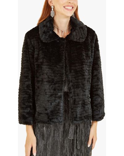Yumi' Mela London Faux Fur Jacket - Black