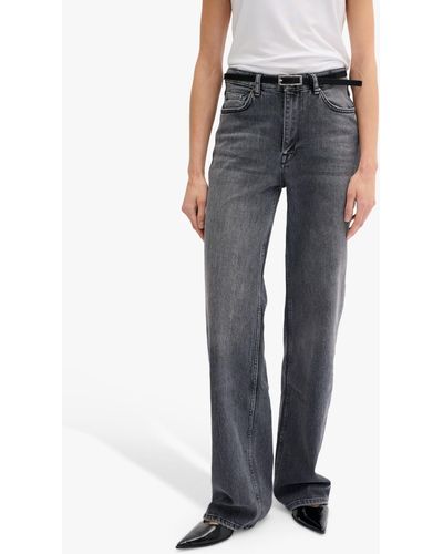 My Essential Wardrobe Louis High Waisted Wide Leg Jeans - Blue