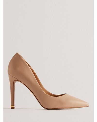 Ted Baker Caaraa High Heel Leather Court Shoes - Natural
