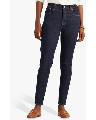 Ralph Lauren Lauren High Rise Five Pocket Slim Jeans - Blue
