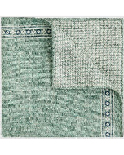 Reiss Cataldo Reversible Silk Handkerchief - Green