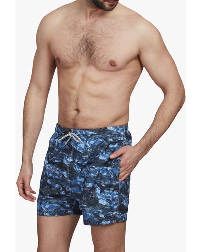 Simon Carter Shark Camouflage Swim Shorts - Blue