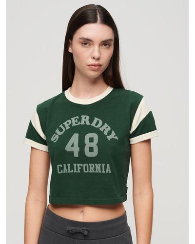 Superdry Athletic Graphic Ringer T-shirt - Green