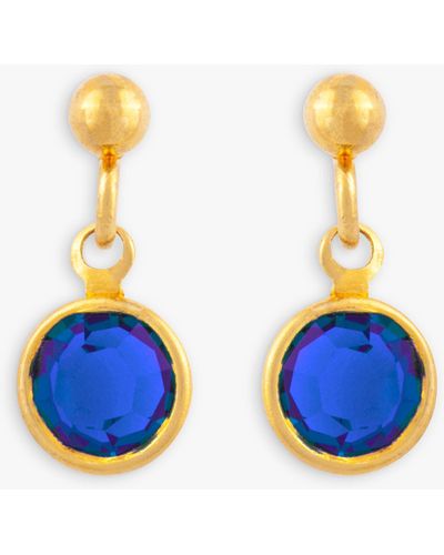 Susan Caplan Sapphire Swarovski Crystal Drop Earrings - Blue