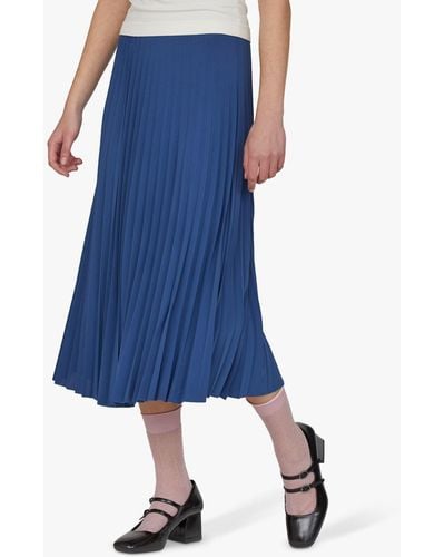 Sisters Point Malou Pleated Midi Skirt - Blue