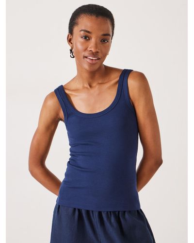 Hush Seth Low Scoop Neck Ribbed Tank Top - Blue