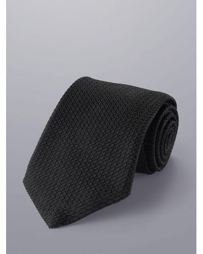 Charles Tyrwhitt Grenadine Italian Silk Tie - Black
