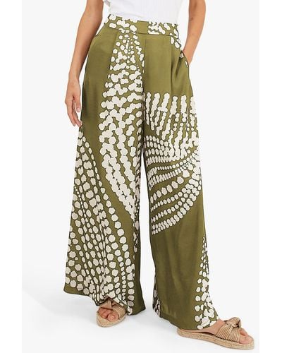 Traffic People The Odes Evie Silk Blend Trousers - Green