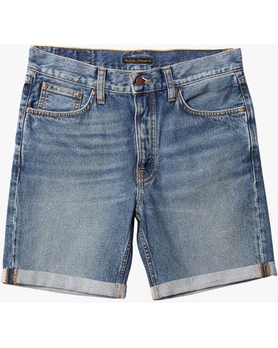 Nudie Jeans Josh Denim Shorts - Blue