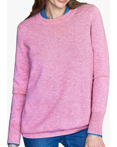 Pure Collection Crew Neck Cashmere Jumper - Pink