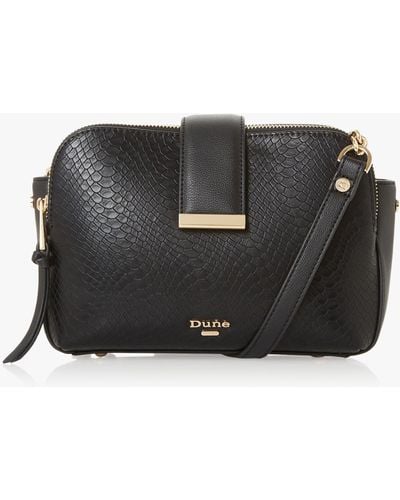 Dune Black 'duilts' Small Multiple Compartment Cross Body Bag