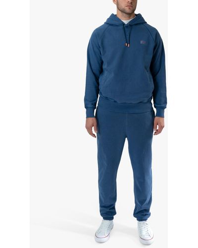 M.C. OVERALLS Relaxed Cotton Hoodie - Blue