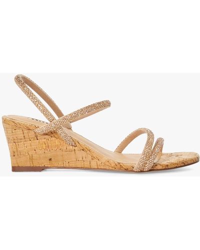 Dune Kalia Embellished Cork Wedge Sandals - Natural