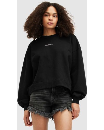 AllSaints Disc Lila Orgnic Cotton Sweatshirt - Black