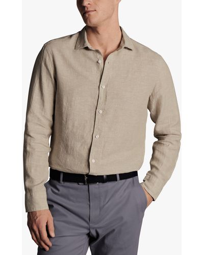 Charles Tyrwhitt Linen Slim Fit Shirt - Natural