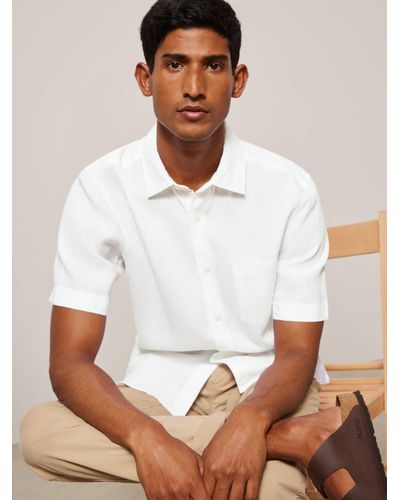 John Lewis Linen Regular Fit Shirt - White