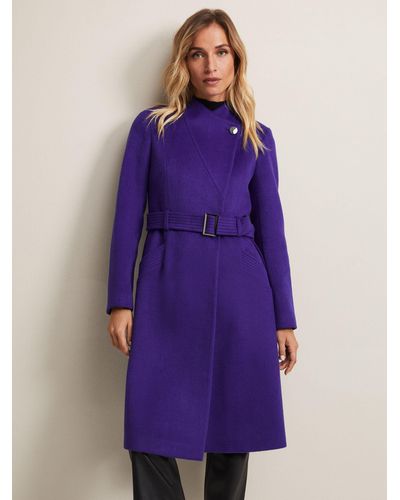 Phase Eight Susanna Wool Blend Coat - Purple