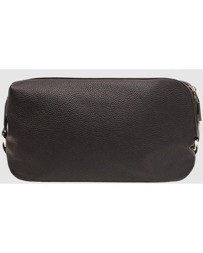 Reiss Cole Leather Wash Bag - Grey