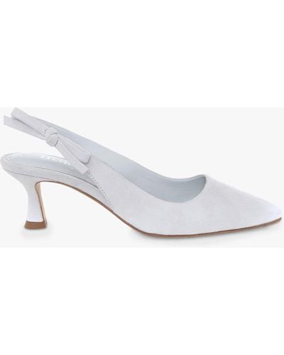 Hobbs Julia Suede Slingback Court Shoes - White