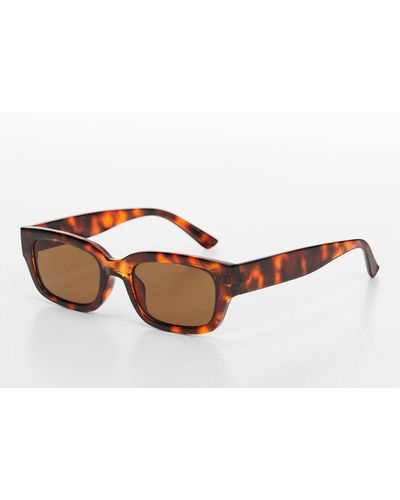 Mango Magali Rectangular Sunglasses - Brown