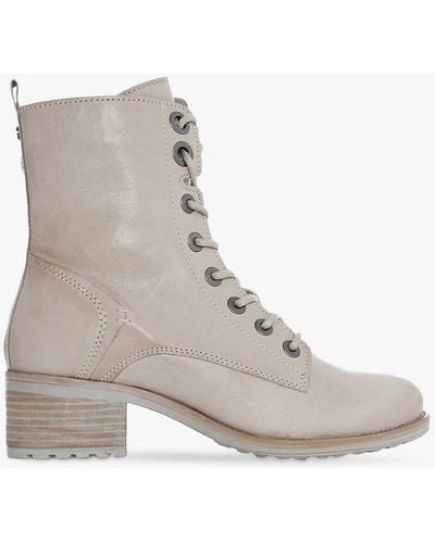 Moda In Pelle Bezzie Lace Up Leather Ankle Boots - Natural