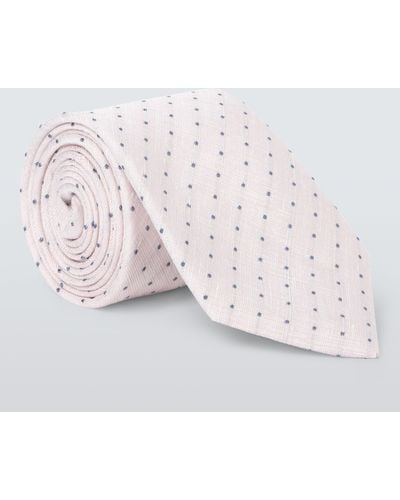 John Lewis Linen And Silk Mini Spot Tie - Pink