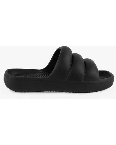 Totes Puffy Slider Sandals - Black