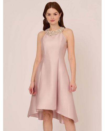 Adrianna Papell Embellished Mikado Dress - Pink