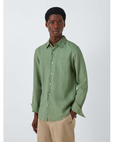 John Lewis Linen Long Sleeve Shirt - Green