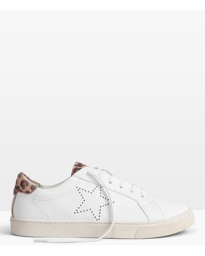 Hush Morley Leather Trainers - White