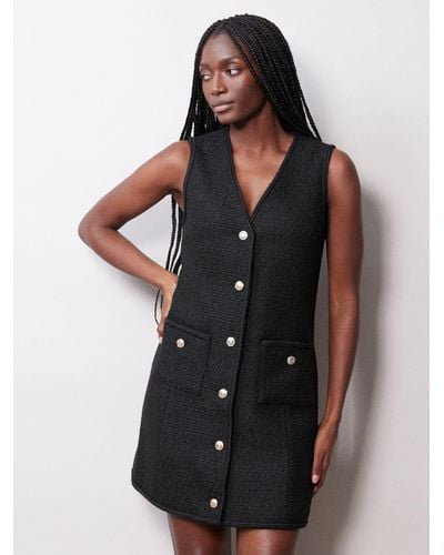 Albaray Tweed Wool Blend Mini Dress - Black
