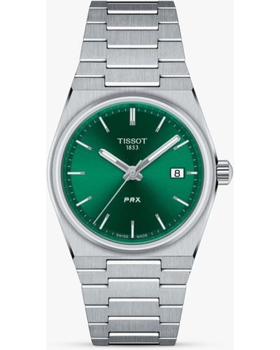 Tissot Prx Date Bracelet Strap Watch - Green