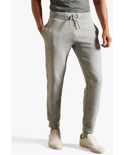 Men's Organic Cotton Vintage Logo Straight Joggers in Charcoal Grey Marl
