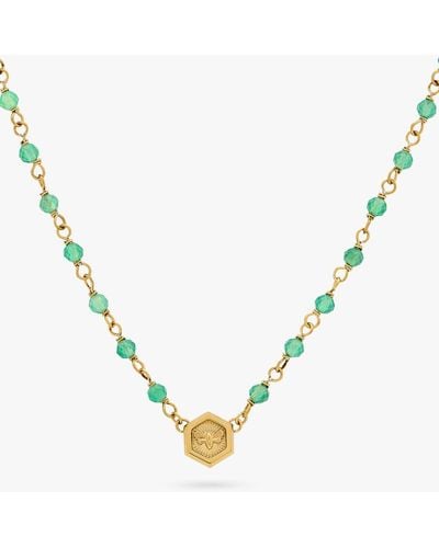 Olivia Burton Sun And Moon Agate Pendant Necklace - Metallic