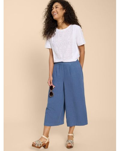 White Stuff Lisette Ecovero Culottes - Blue