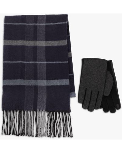 Totes Check Scarf And Gloves Set - Black