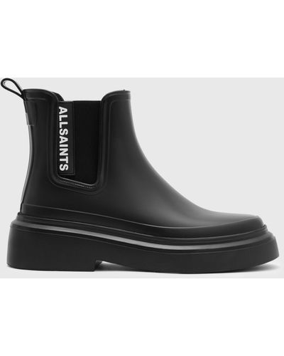 AllSaints Hetty Logo Rubber Chelsea Boots - Black