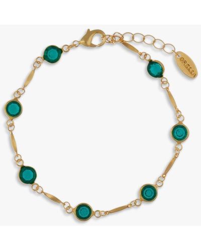 Orelia Emerald & Bar Link Chain Bracelet - Multicolour